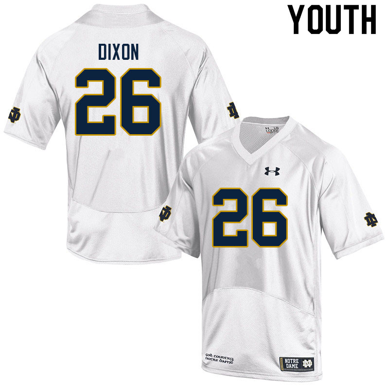 Youth #26 Chase Dixon Notre Dame Fighting Irish College Football Jerseys Sale-White - Click Image to Close